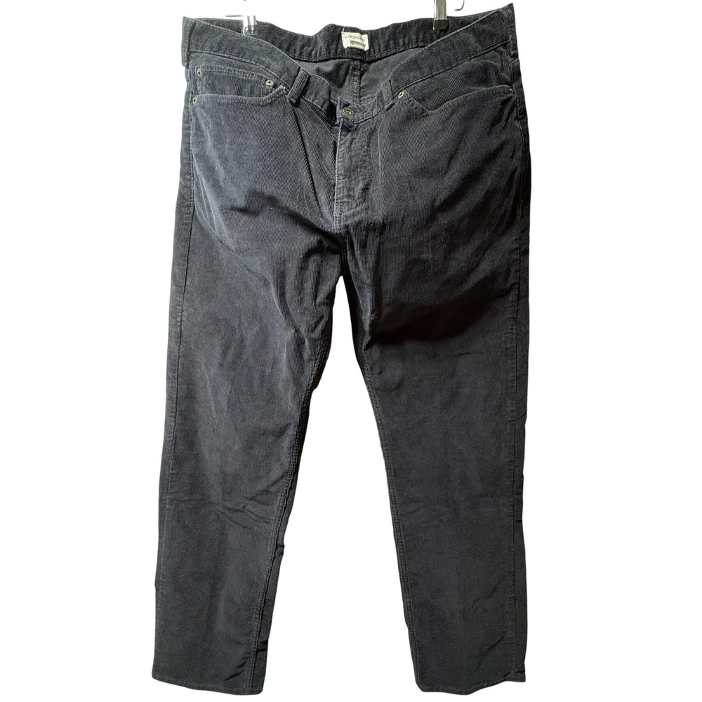 Dockers Straight Leg Corduroy Pants Mens 38x29 Black 5-Pocket Casual Trousers